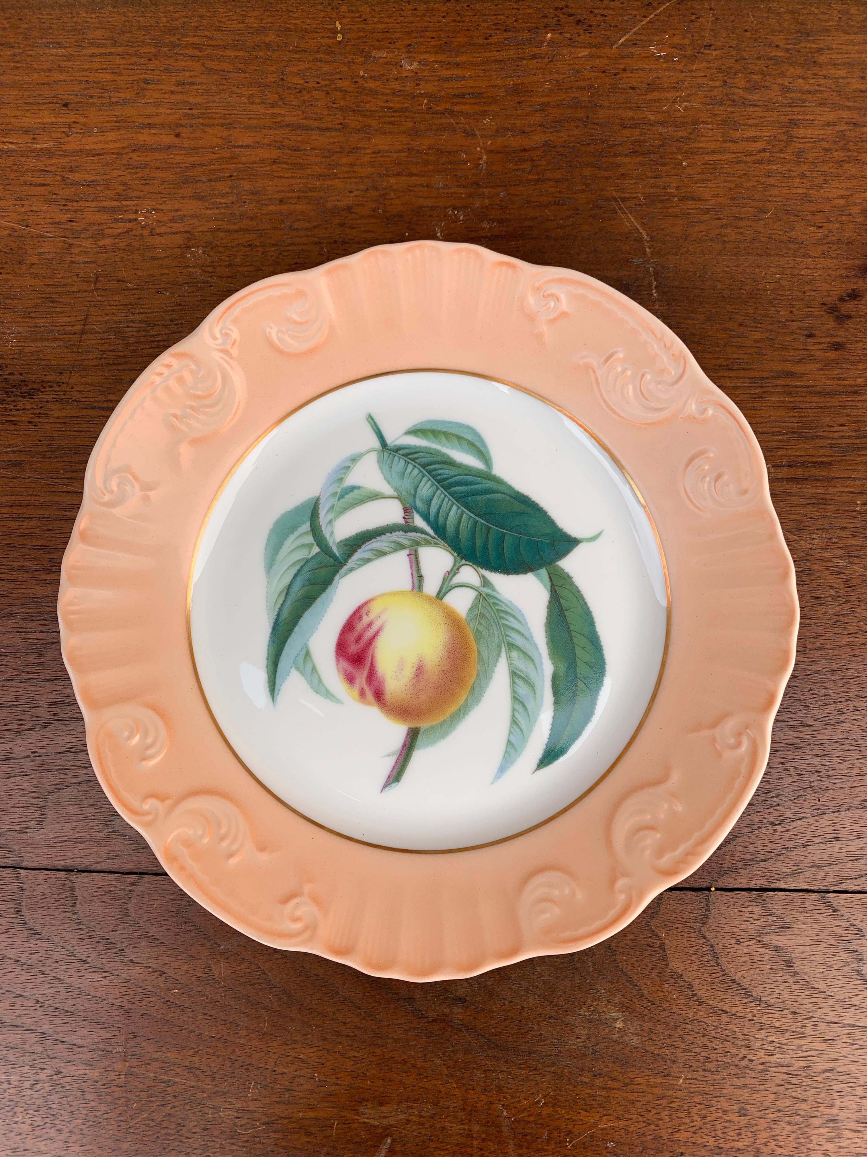 Juego de seis platos de frutas de verano vintage Mottahedeh Vista Alegre De campo en venta