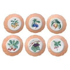 Assiettes à fruits d'été vintage Mottahedeh Vista Alegre, lot de six