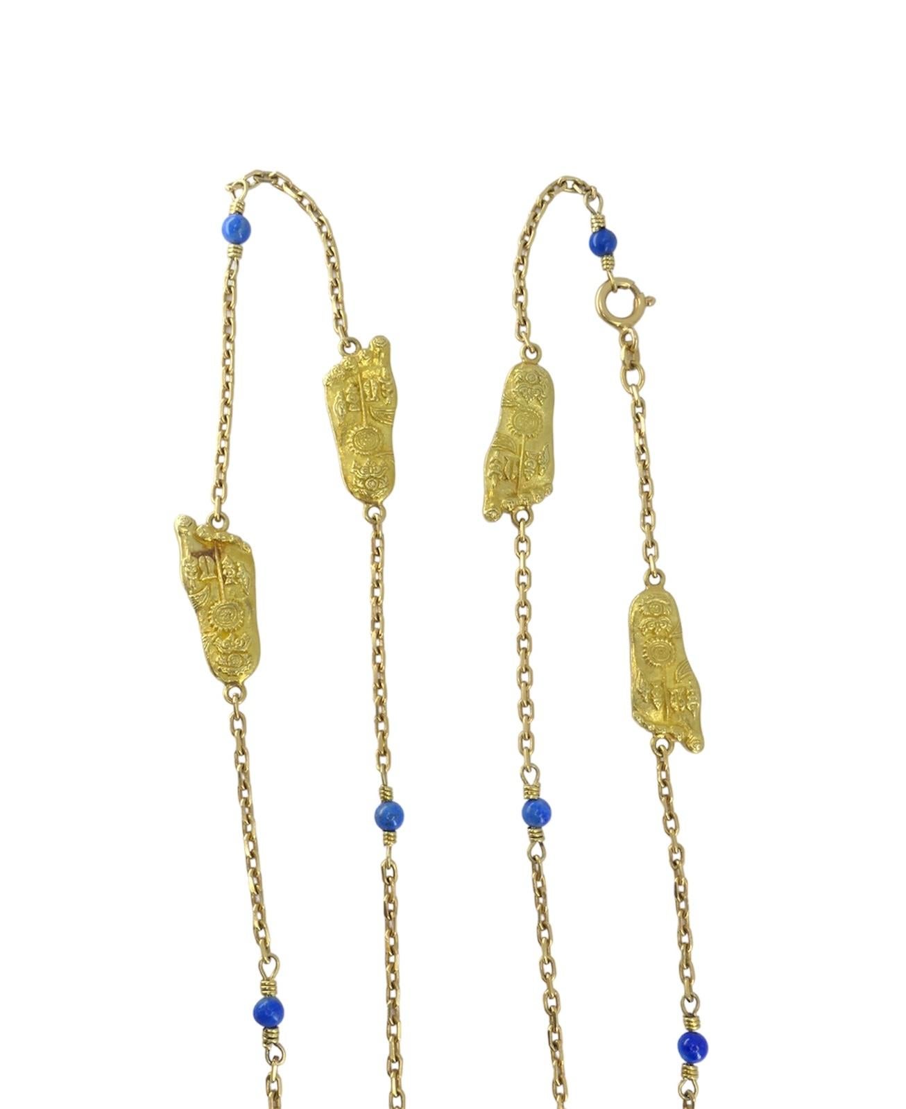 da uomo o donna Collana a catena in lapislazzuli d'epoca Mouawad in oro 18k in vendita