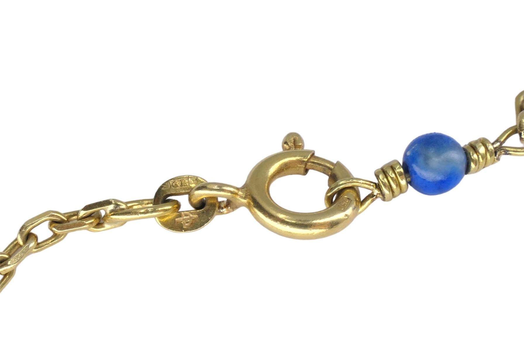 Collana a catena in lapislazzuli d'epoca Mouawad in oro 18k in vendita 2