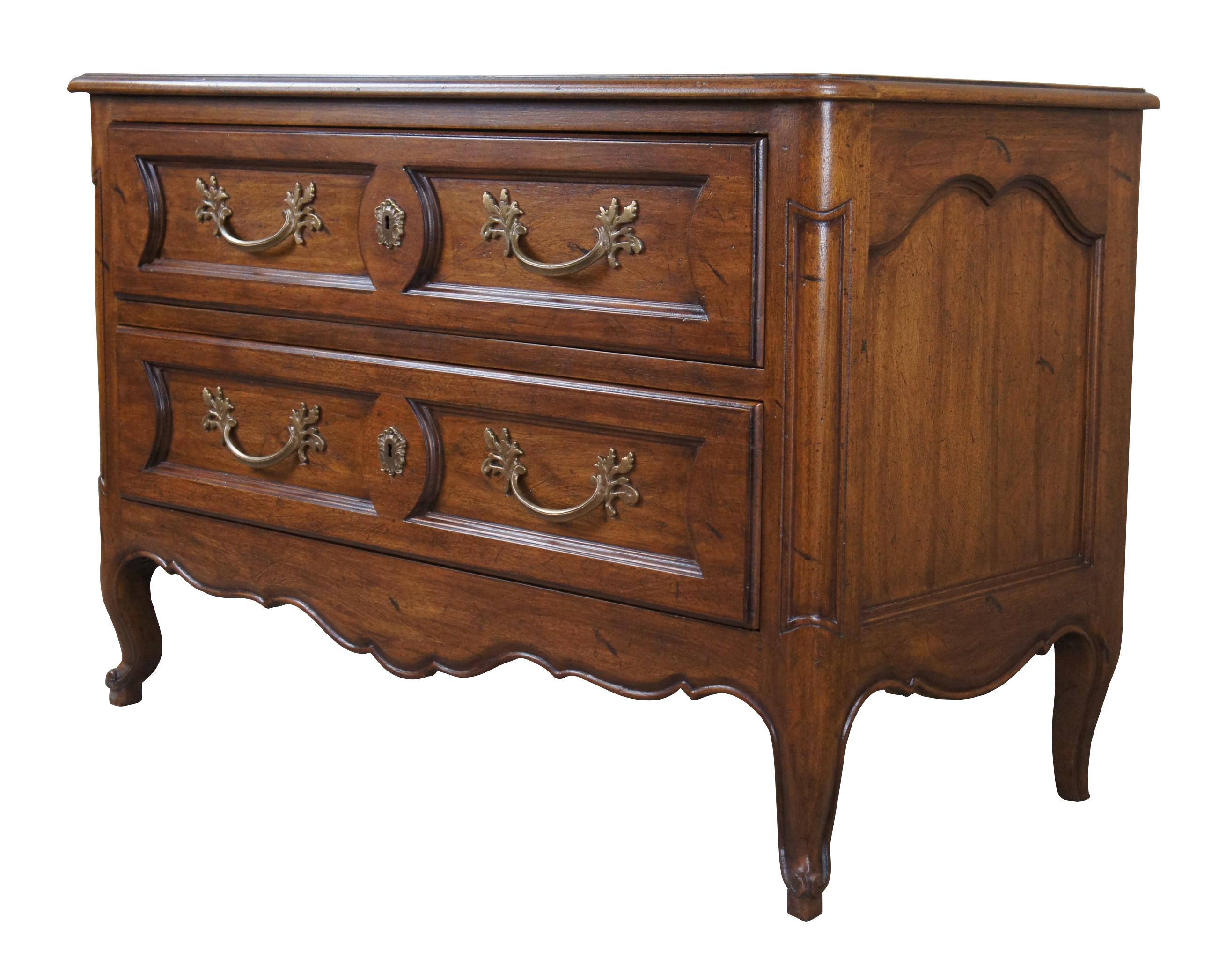 Vintage Mount Airy Walnut French Country Provincial Lowboy Chest Dresser Stand In Good Condition For Sale In Dayton, OH