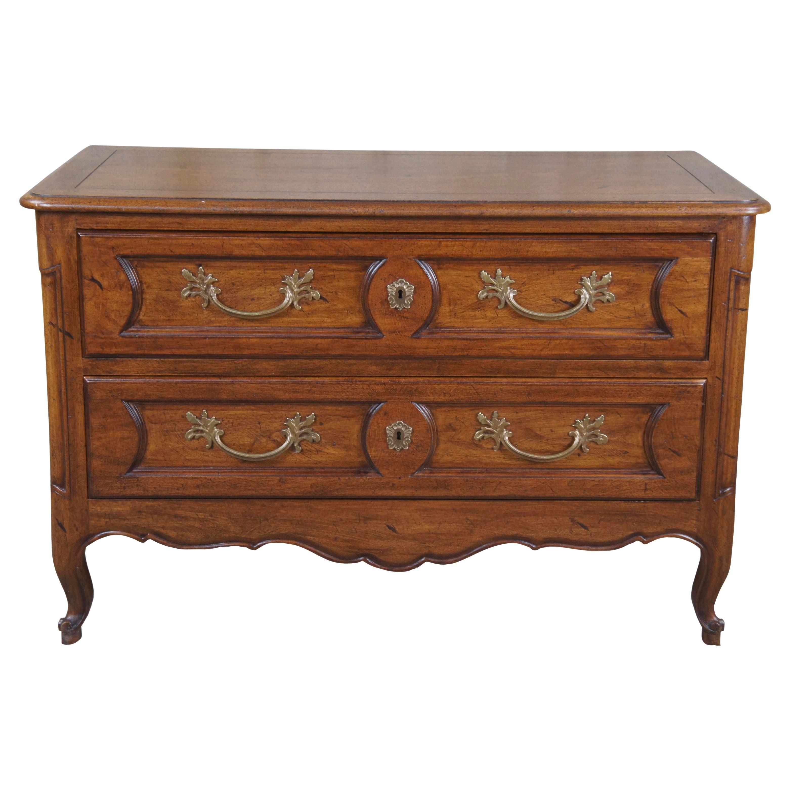 Vintage Mount Airy Walnut French Country Provincial Lowboy Chest Dresser Stand For Sale