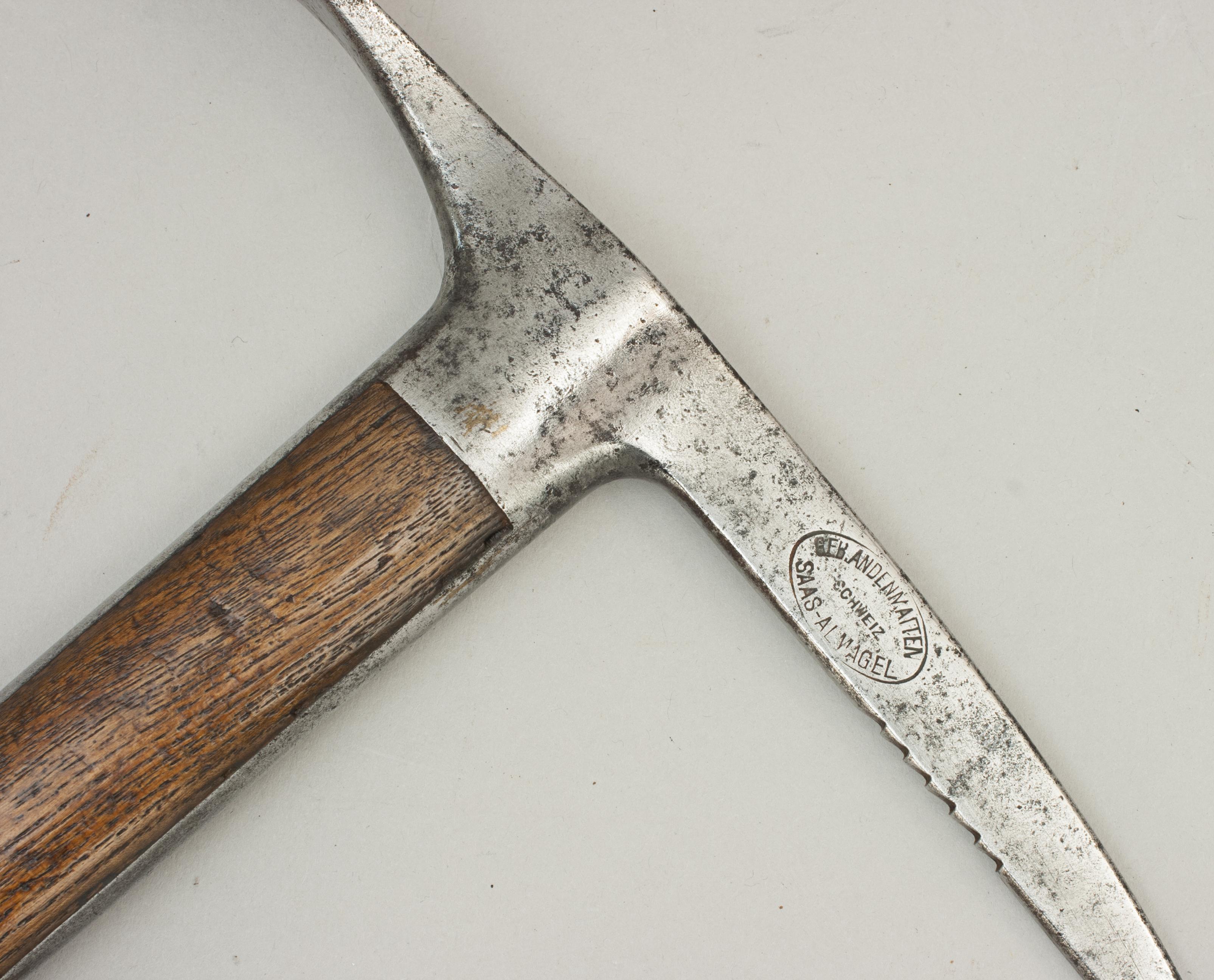 Début du 20ème siècle Vintage Mountaineering Ice Axe:: Ice Pick:: Geb Andenmatten:: Ladies Axe. Eis Picke