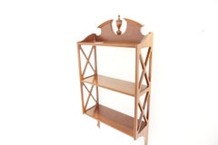 Vintage Mounted Bookcase, Display open wall Cabinet, Scotland 1930