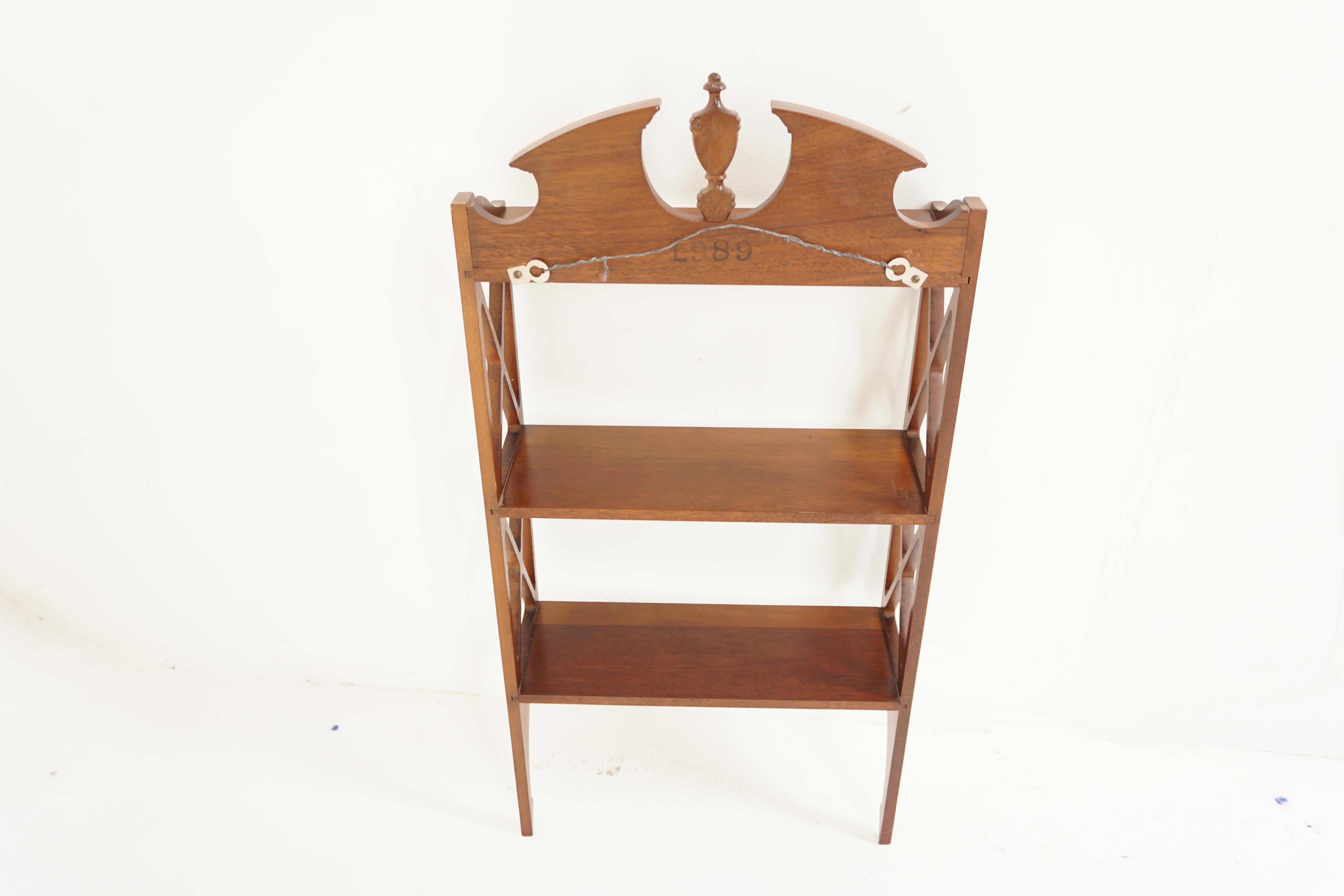 Vintage Mounted Bookcase, Display open wall Cabinet, Scotland 1930 For Sale 2