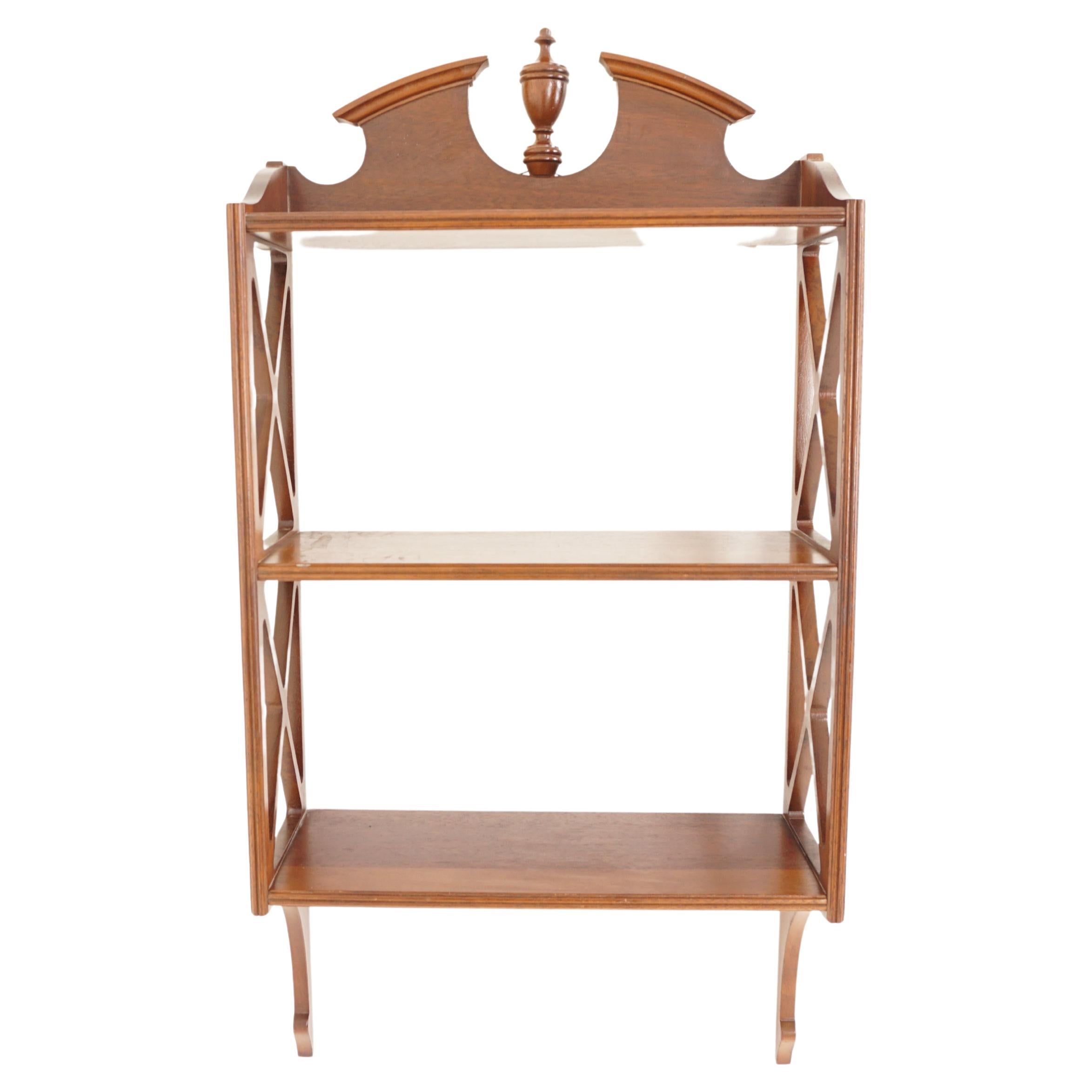 Vintage Mounted Bookcase, Display open wall Cabinet, Scotland 1930 For Sale