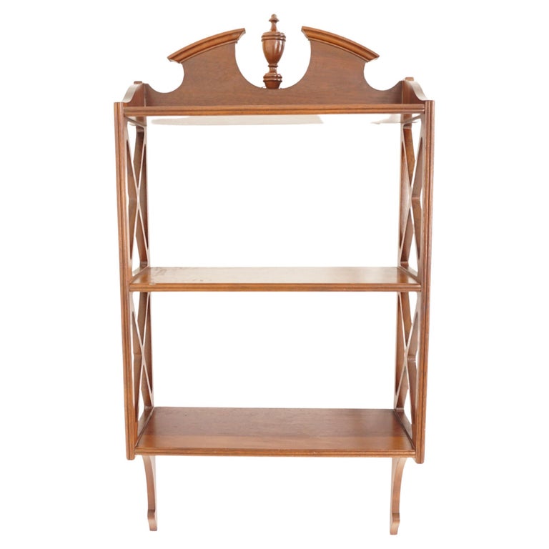 Vintage Mounted Bookcase, Display open wall Scotland 1930 For