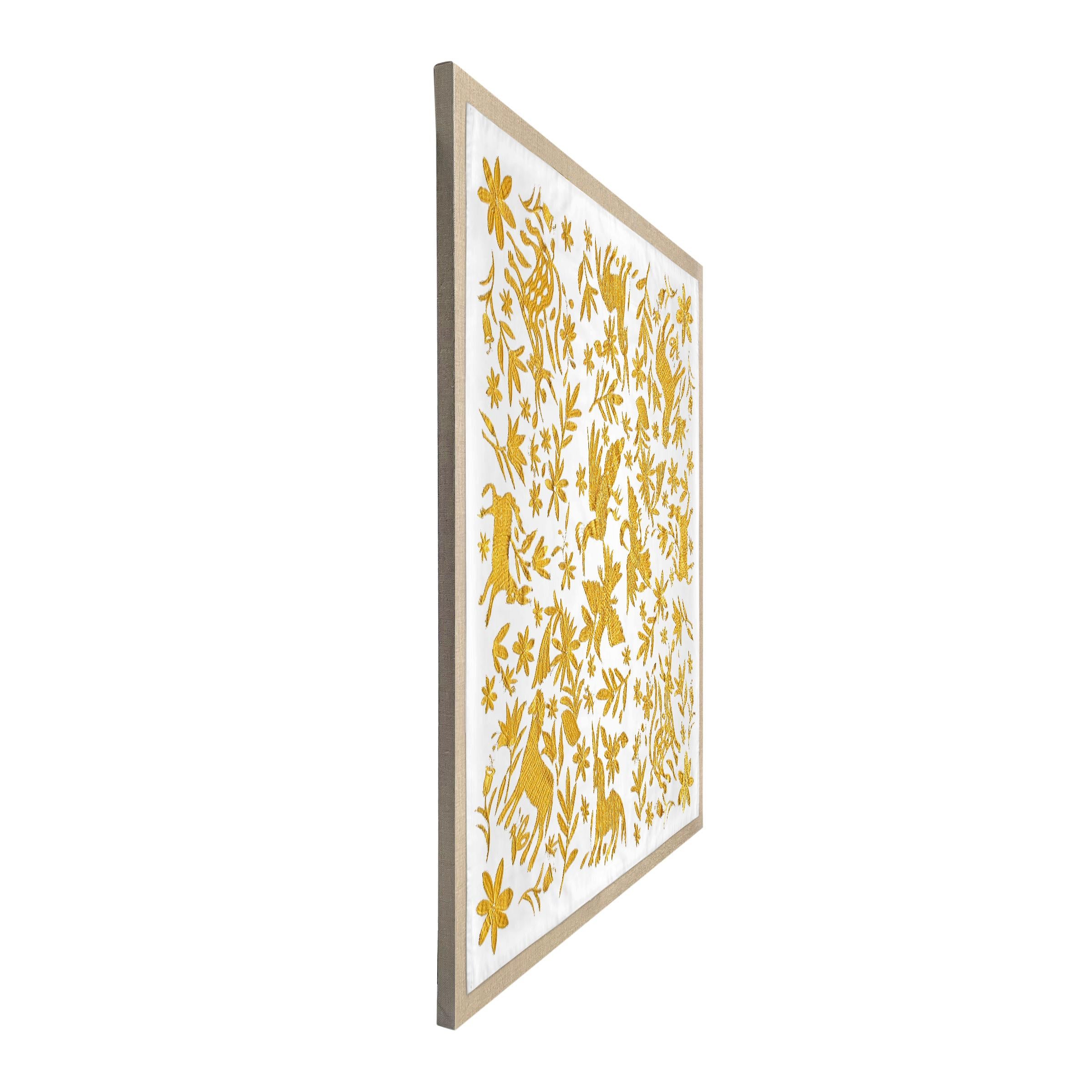 Messicano Tessuti vintage montati messicani Otomi ricamati