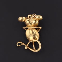 Vintage Mouse Pendant of 18k Gold