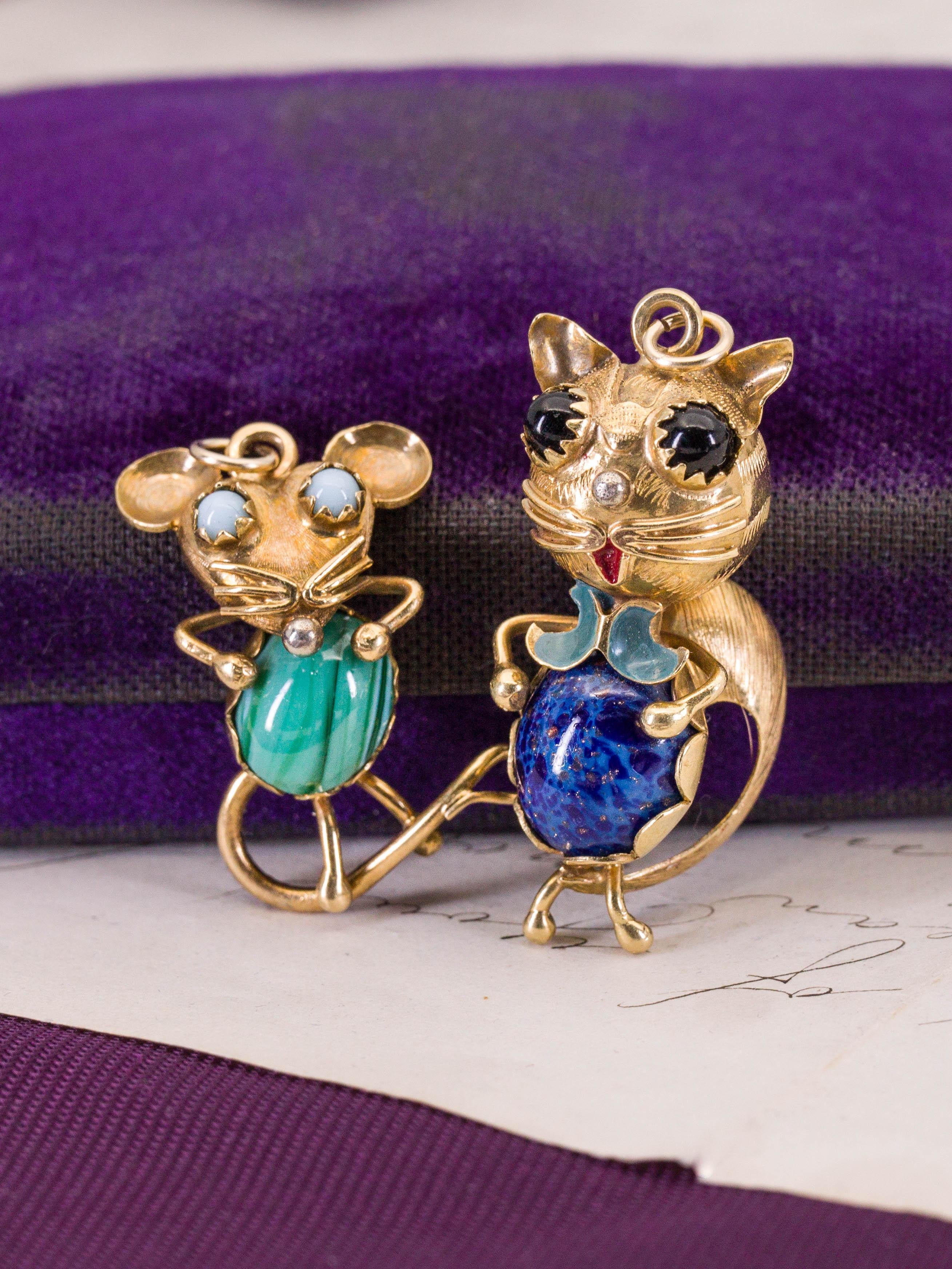 Vintage-Maus-Anhänger aus 18k Gold im Angebot 2