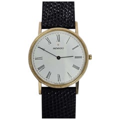 Vintage Movado, quadrante romano in oro 14 carati, orologio da sera da 33 mm