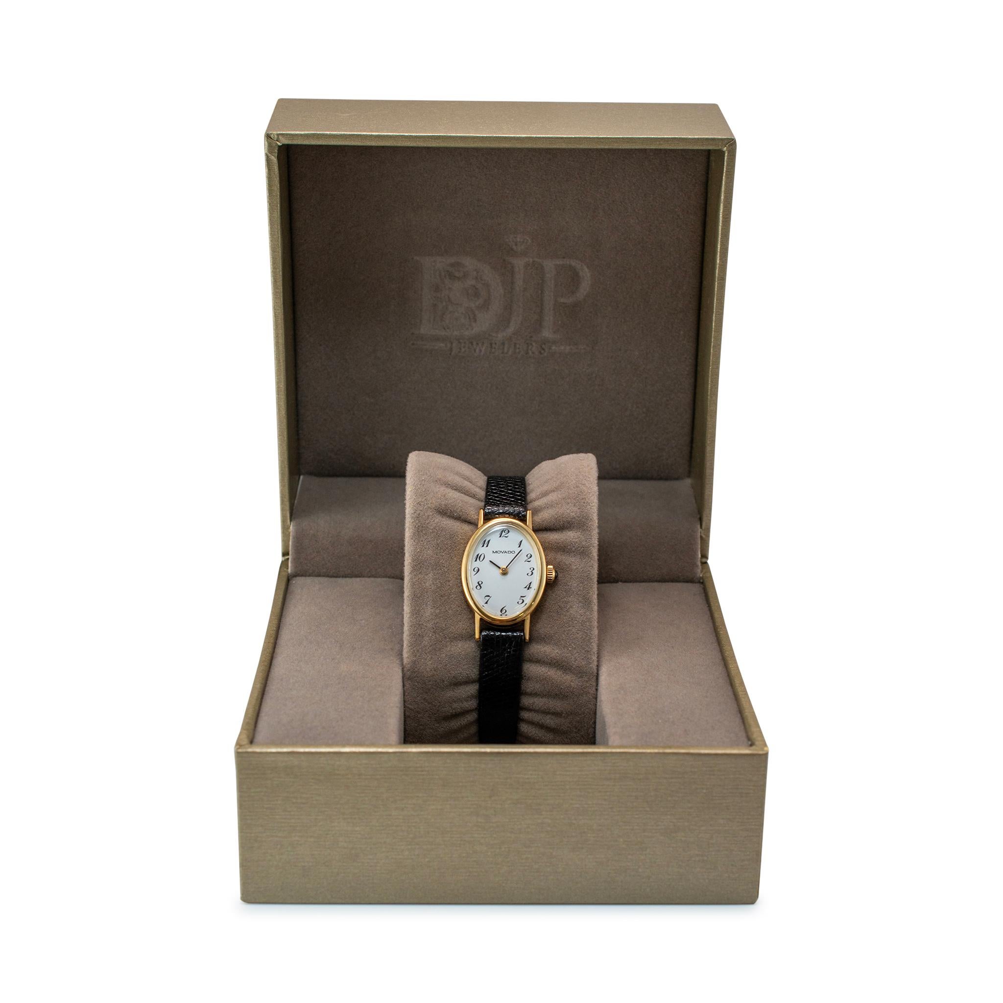 Reloj Vintage Movado 19MM Movimiento Zenith Oro Amarillo 14K Cuerda Manual en venta 6