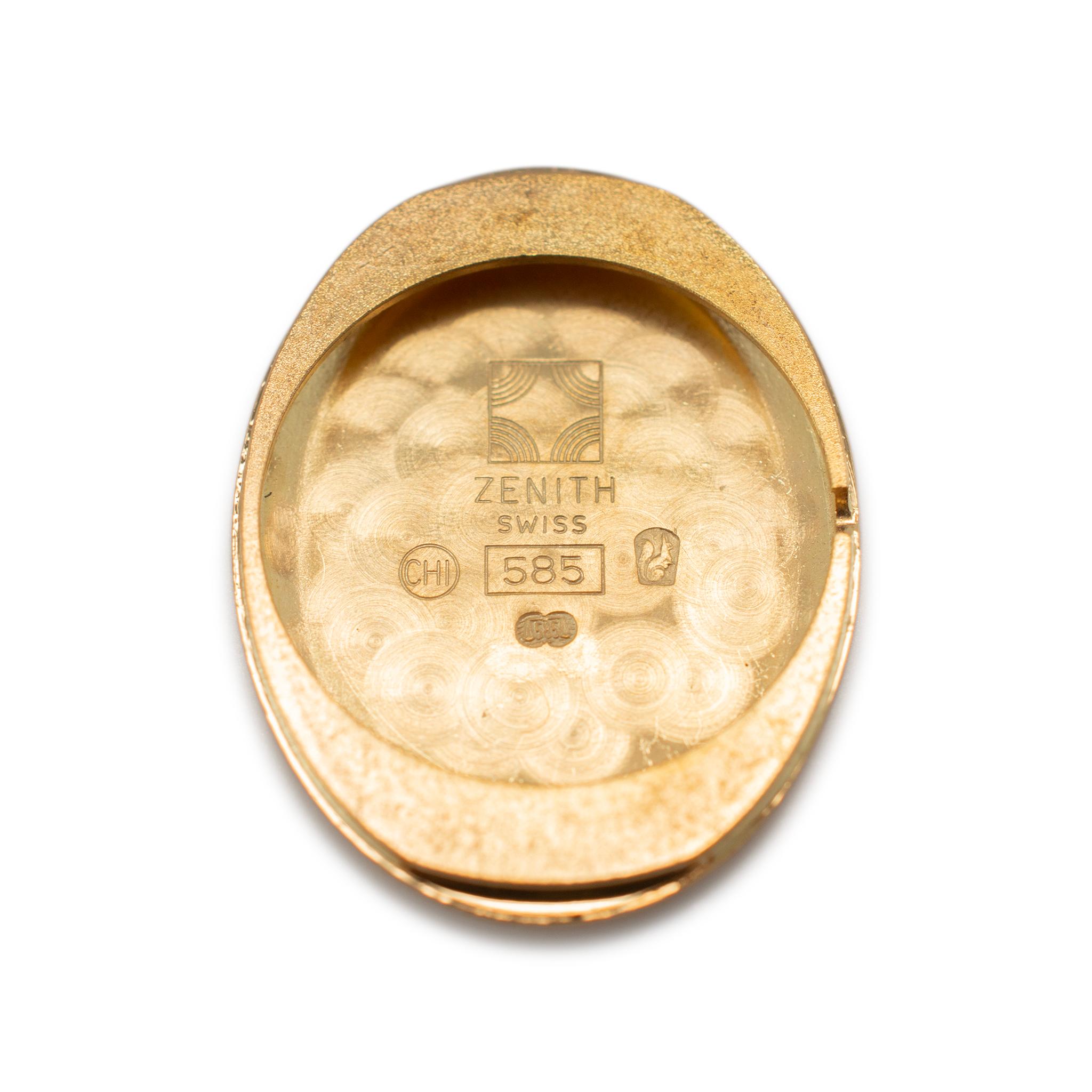 Reloj Vintage Movado 19MM Movimiento Zenith Oro Amarillo 14K Cuerda Manual en venta 4