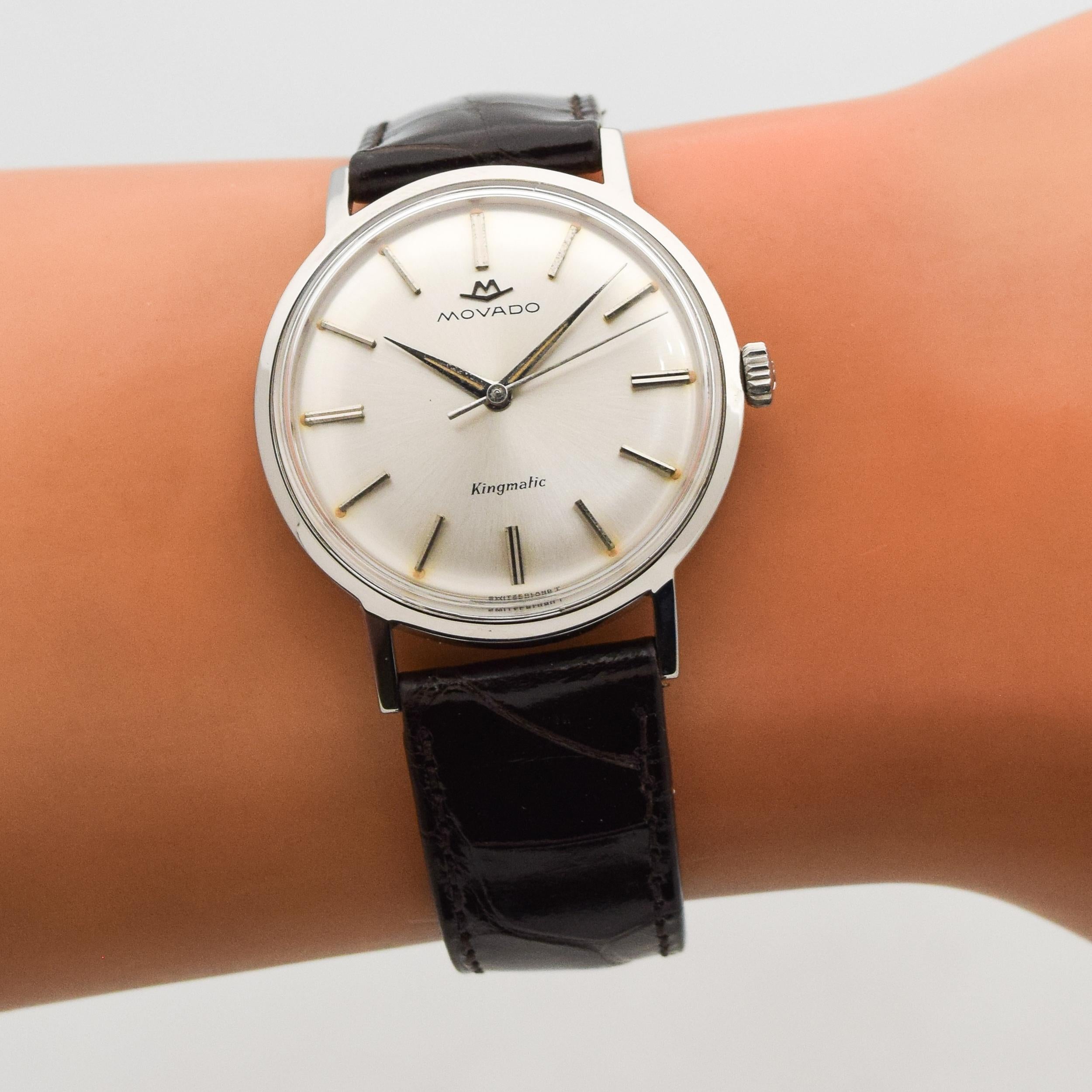 Vintage Movado Kingmatic Sub-Sea Stainless Steel Watch, 1960s For Sale 1