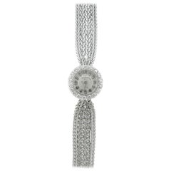 Vintage Movado Lady Diamonds White Gold Manual Wind Wristwatch