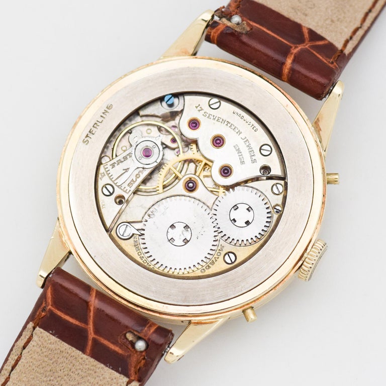 Vintage Movado Triple Date Calendar Watch, 1950s For Sale at 1stDibs