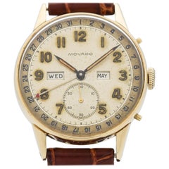 Vintage Movado Triple Date Calendar Watch, 1950s