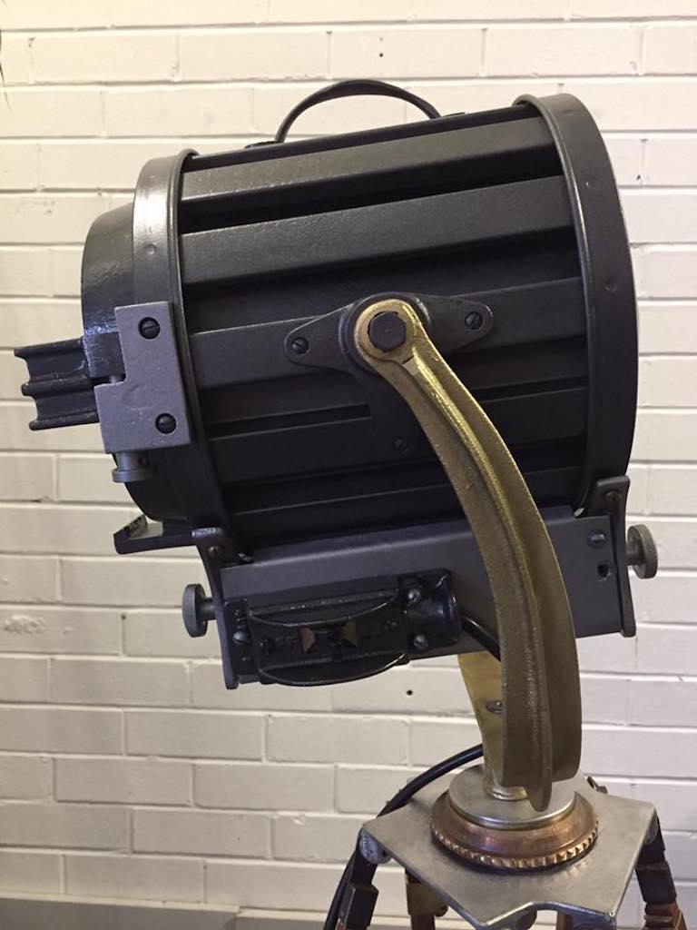 Vintage Movie Light Floor Lamp Industrial Spotlight on Expandable Wood