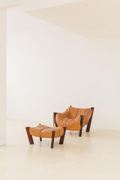 Vintage MP-111 Lounge Chair with Ottoman by Percival Lafer, 1970s, Brazil