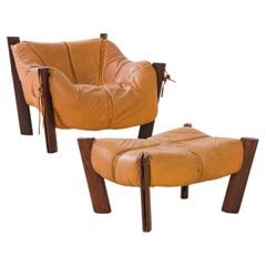 Vintage MP-111 Lounge Chair with Ottoman by Percival Lafer, 1970s, Brazil