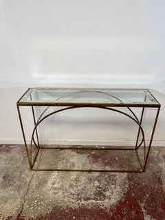 Vintage Mr Brown London Gilded Forged Iron Ellipse Console