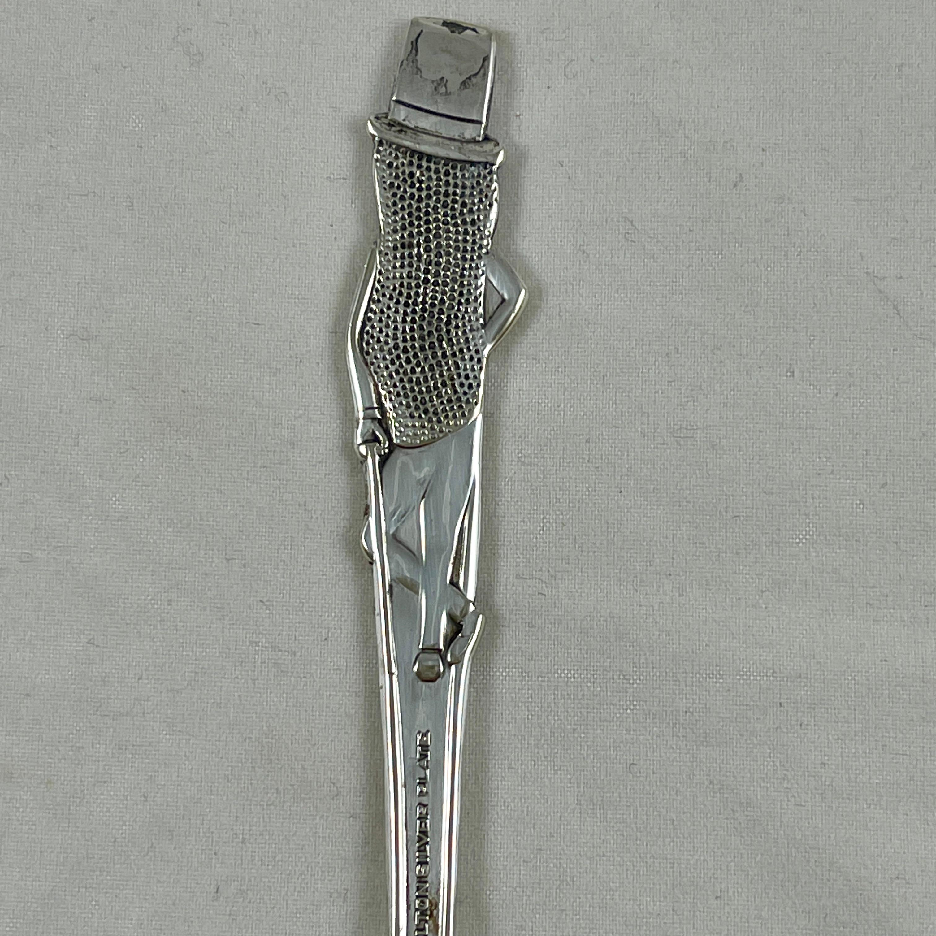 American Classical Vintage Mr. Peanut Mascot Silver Plate 1940s Advertising Nut Spoons, S/2