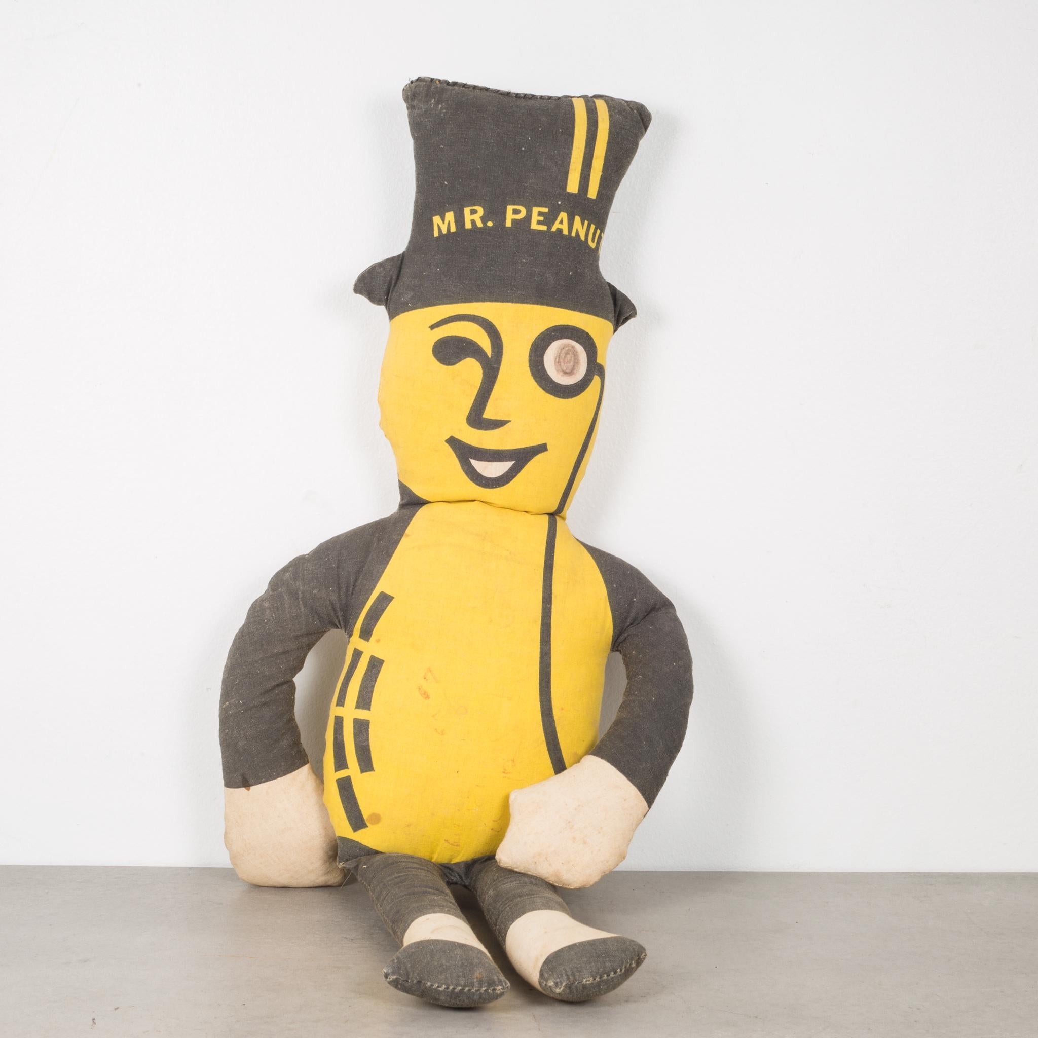 About

A two sided Mr. Peanut plush toy.

Creator: Planters peanuts.
Date of manufacture: circa 1950-1960.
Materials and techniques: Fabric.
Condition: Good. Wear consistent with age and use.
Dimensions: H 21 in. W 9 in. D 2.5