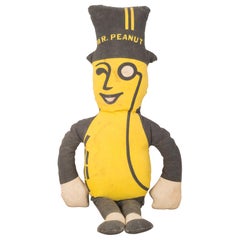Vintage Mr. Peanut Plush Toy, circa 1950-1970