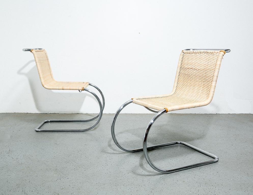 Vintage MR10 Rattan Side Chairs by Stendig In Excellent Condition For Sale In Brooklyn, NY