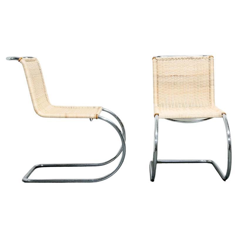 Vintage MR10 Rattan Side Chairs by Stendig For Sale