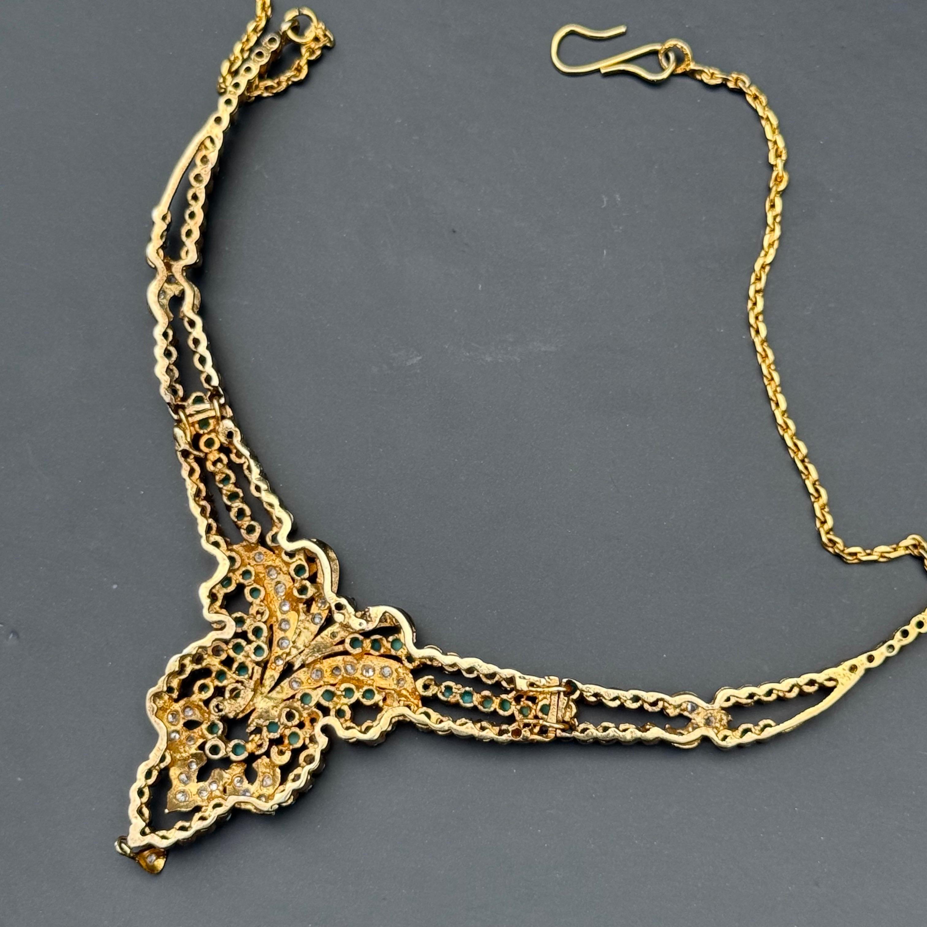 Collana girocollo Mughal d'epoca placcata in oro in vendita 6