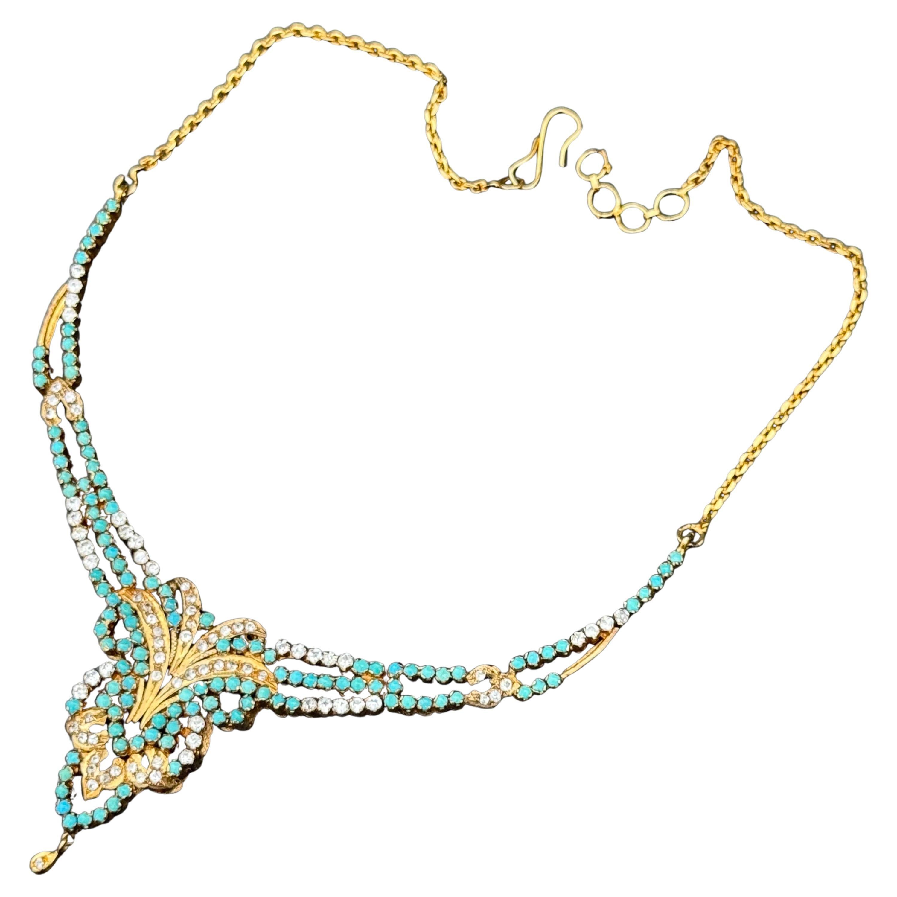 Collana girocollo Mughal d'epoca placcata in oro