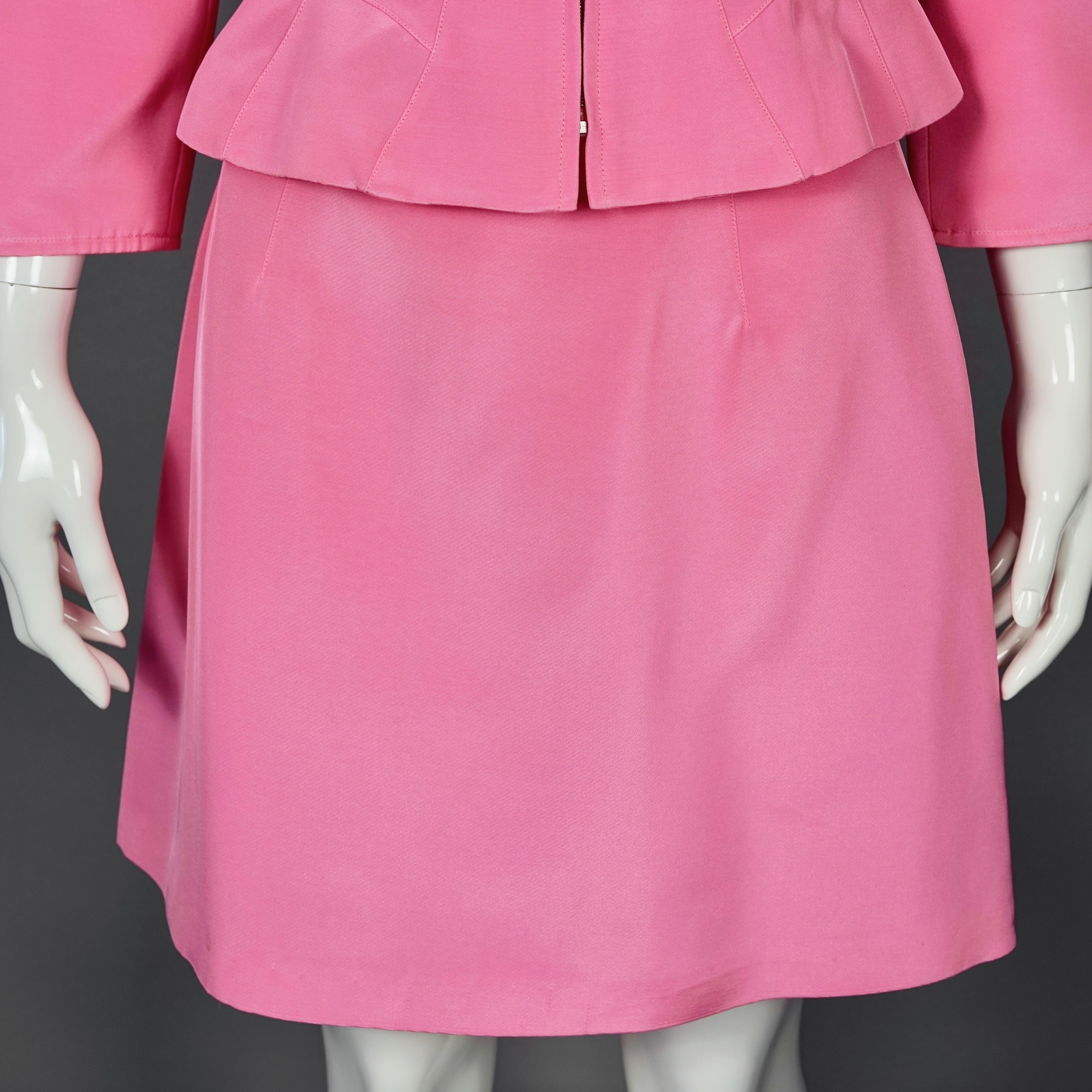 Vintage MUGLER Candy Pink Jacket Skirt Suit For Sale 7