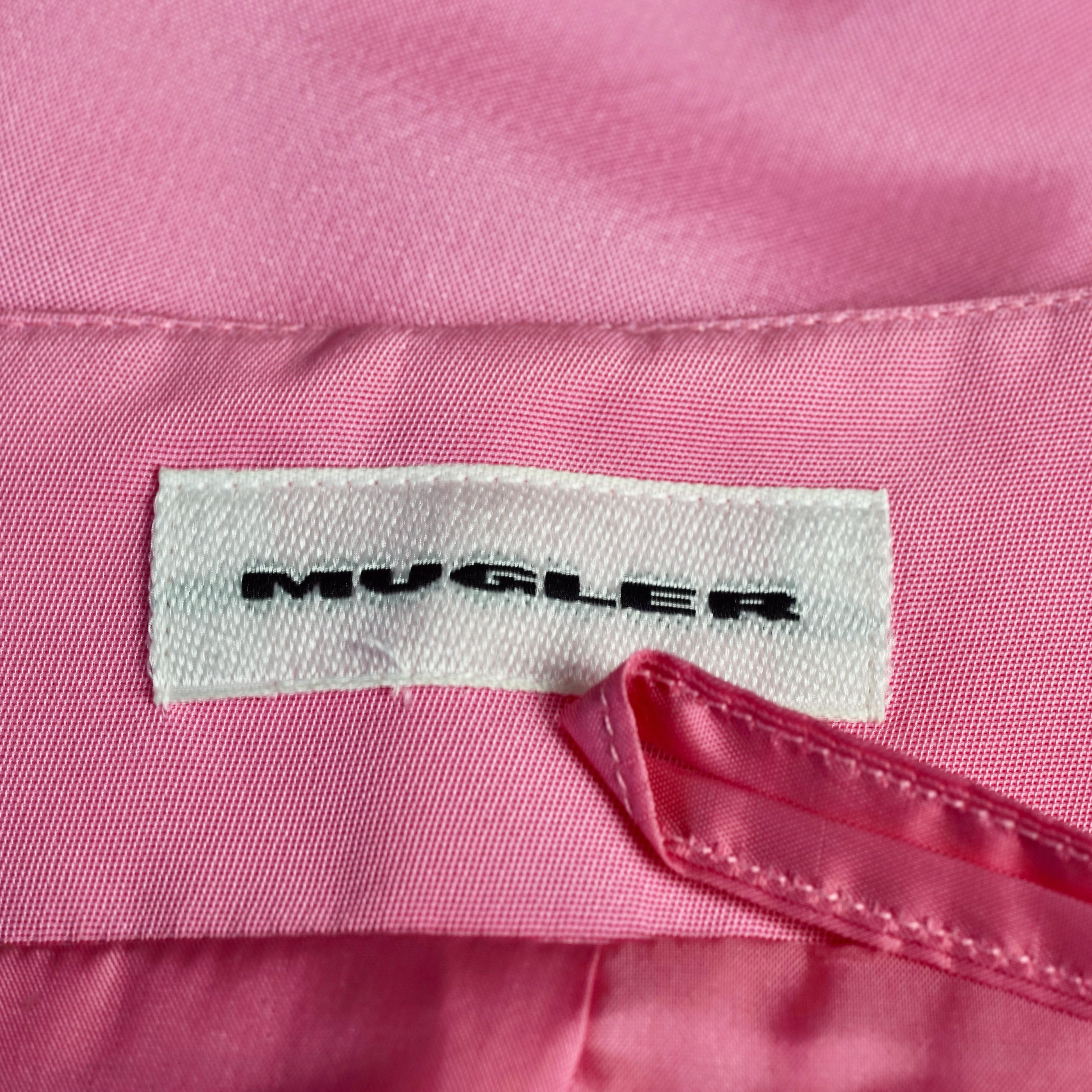 Vintage MUGLER Candy Pink Jacket Skirt Suit For Sale 9