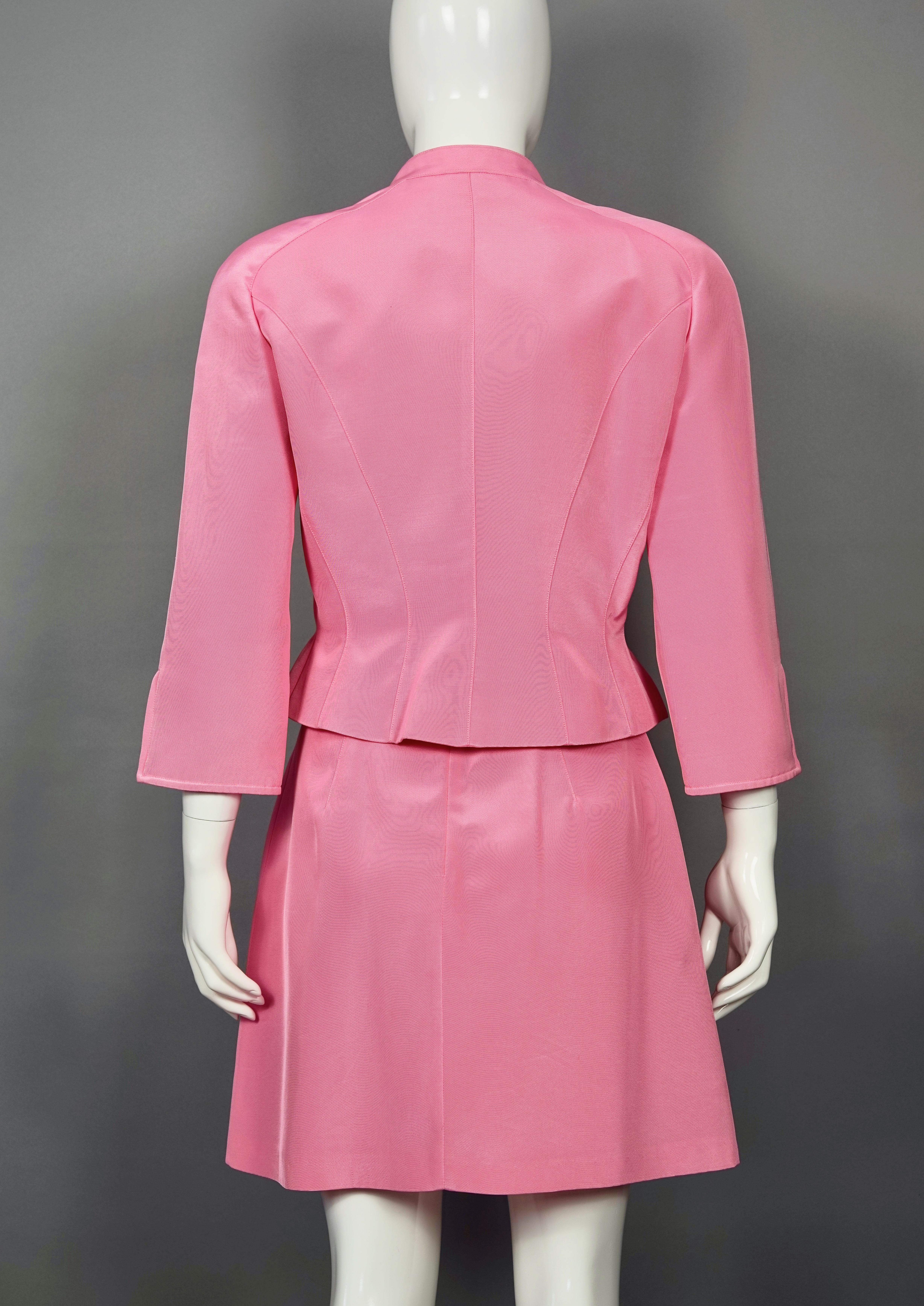 Women's Vintage MUGLER Candy Pink Jacket Skirt Suit For Sale
