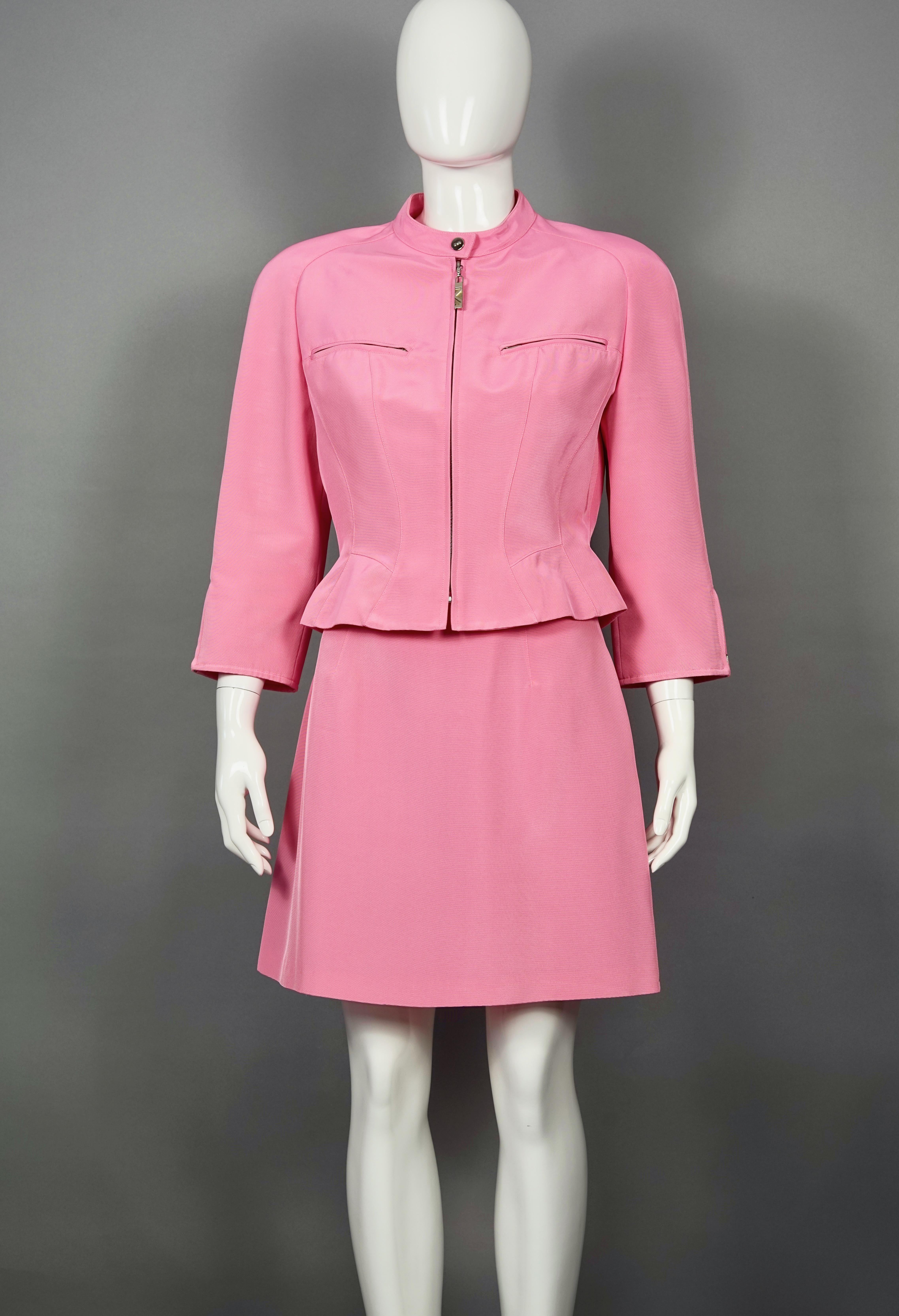 Vintage MUGLER Candy Pink Jacket Skirt Suit For Sale 1