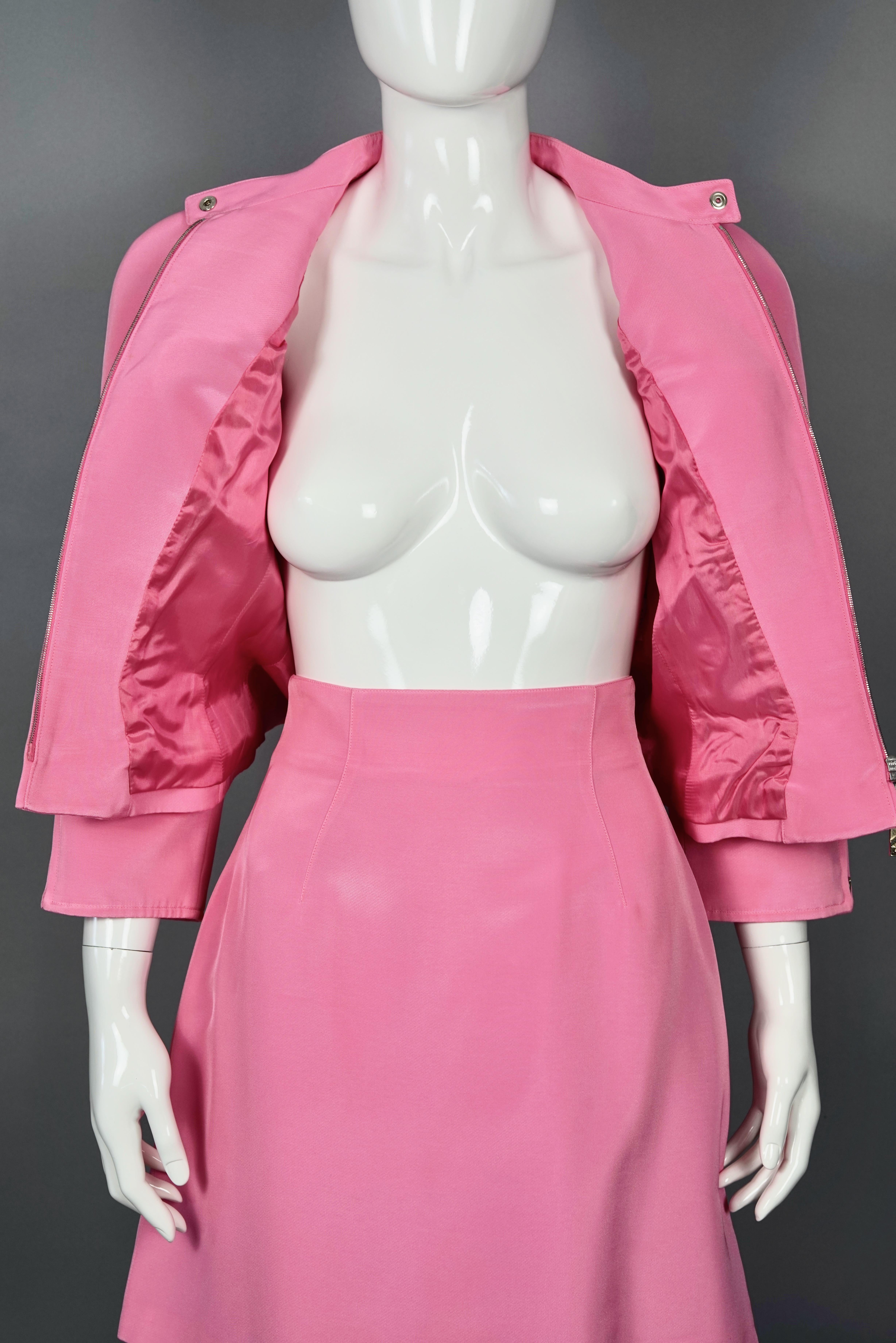 Vintage MUGLER Candy Pink Jacket Skirt Suit For Sale 2