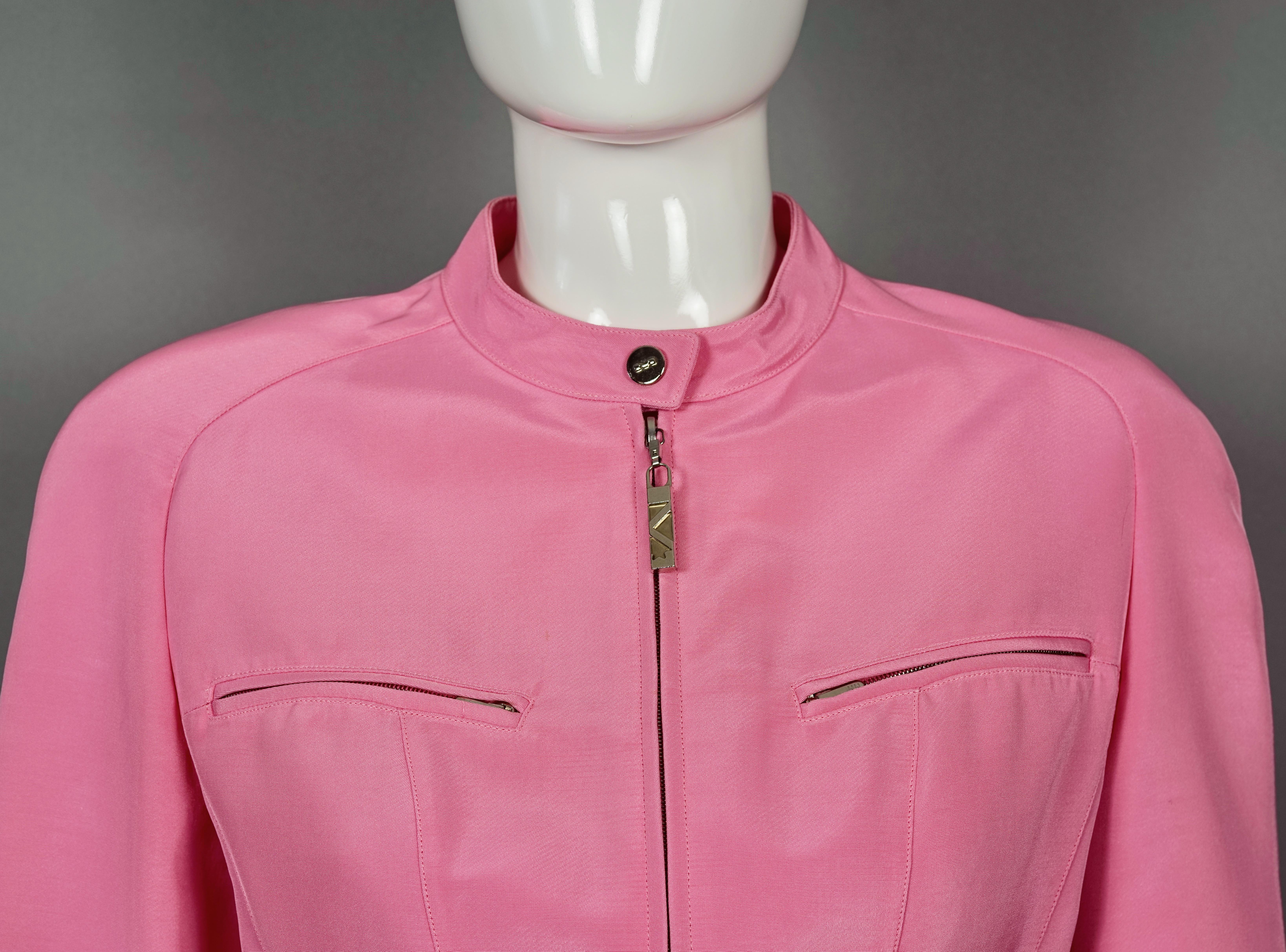 Vintage MUGLER Candy Pink Jacket Skirt Suit For Sale 5