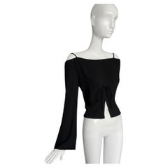 Vintage Mugler Top Spring 1999 Archival Black Blouse Shirt