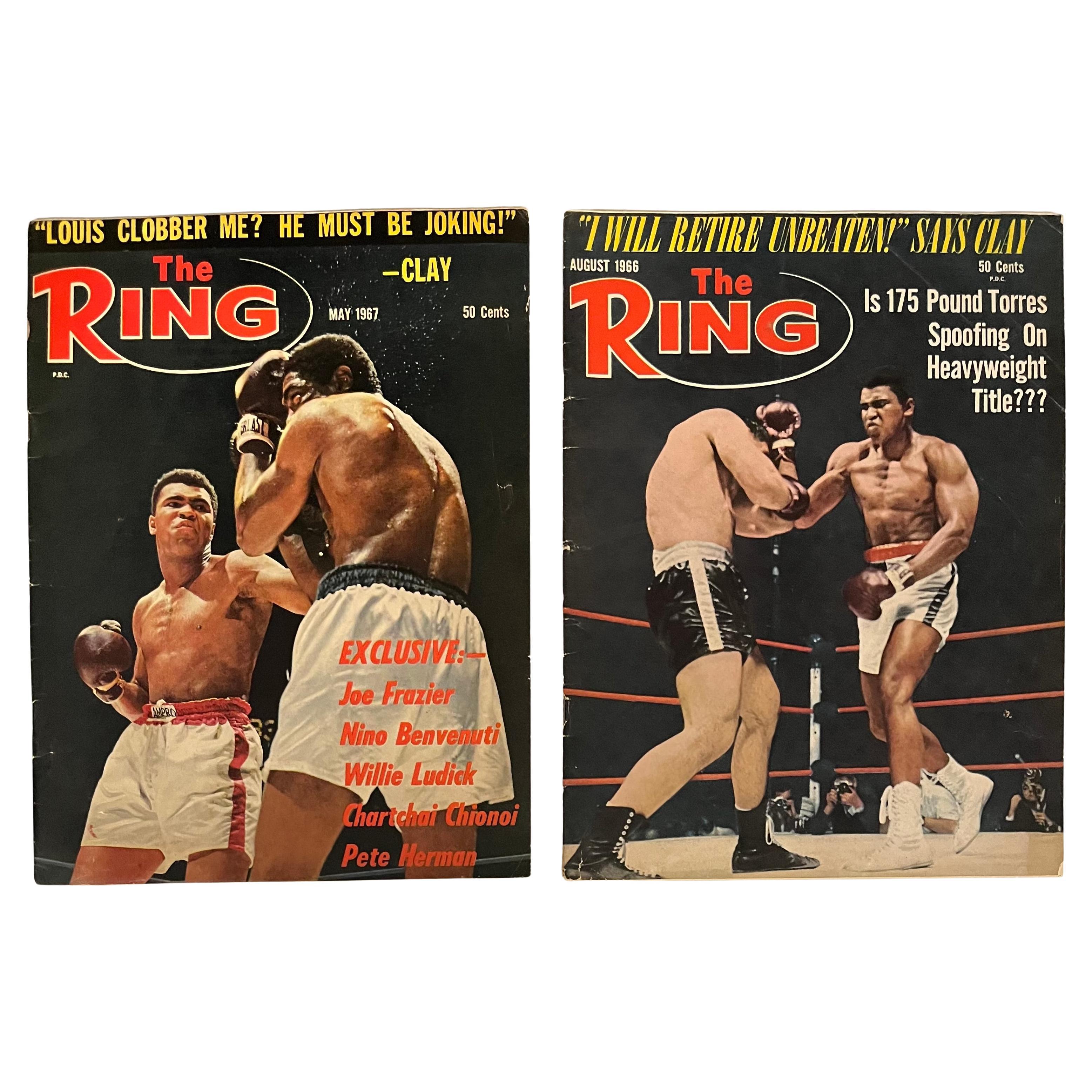 Vintage Muhammad Ali Ring Magazines set of 2 (1966-1967)
