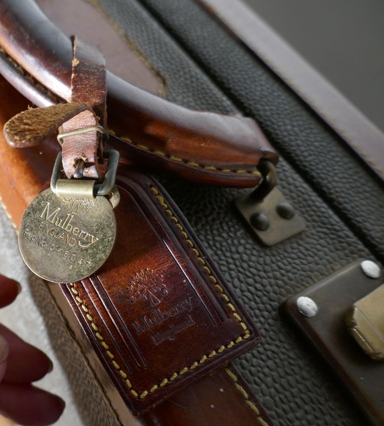 Vintage Mulberry Scotchgrain Attache Case, Briefcase or Small Suitcase