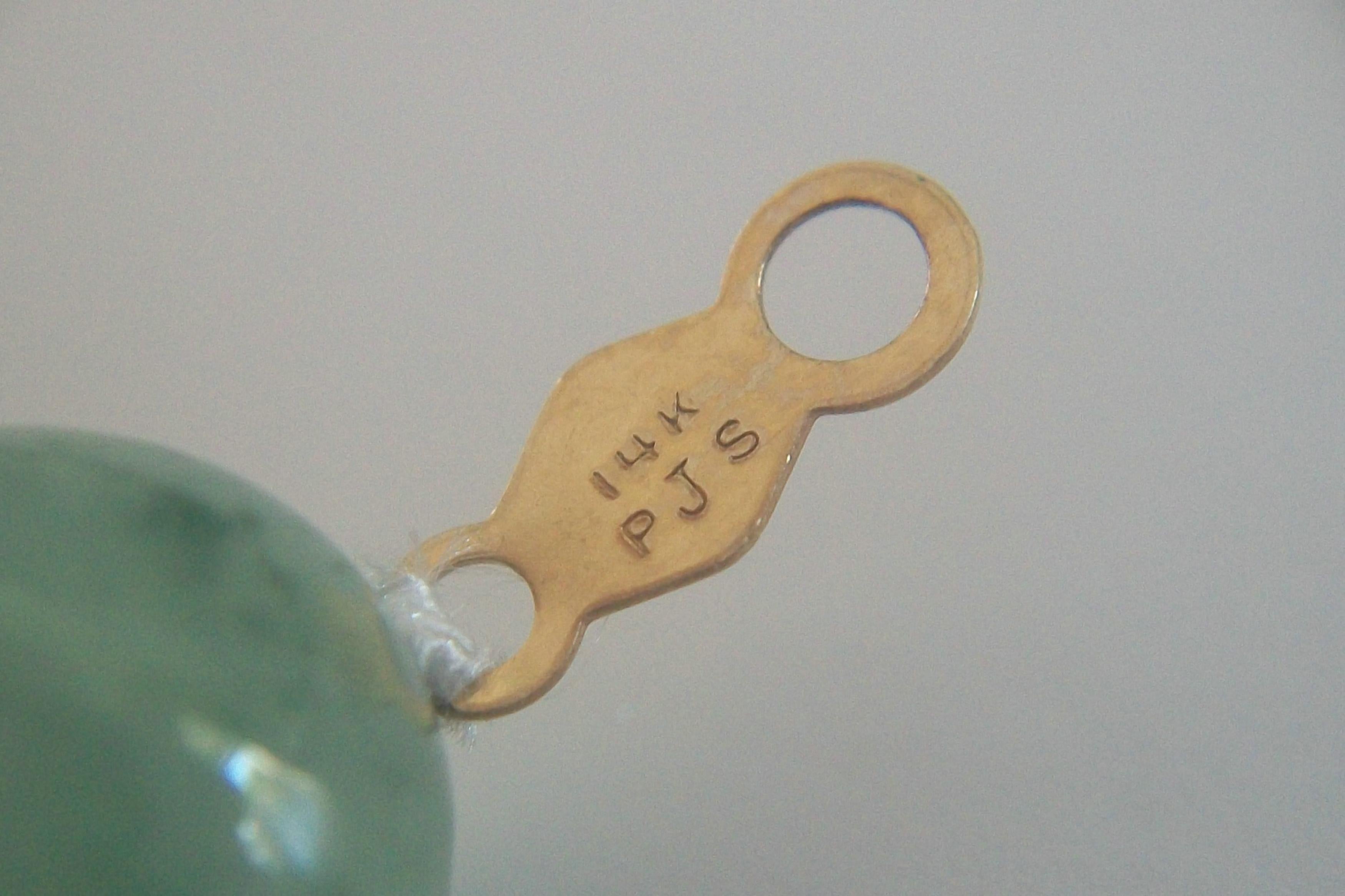 Collana di quarzo con perline multicolore d'epoca - Chiusura a 14 carati - Lunghezza 18