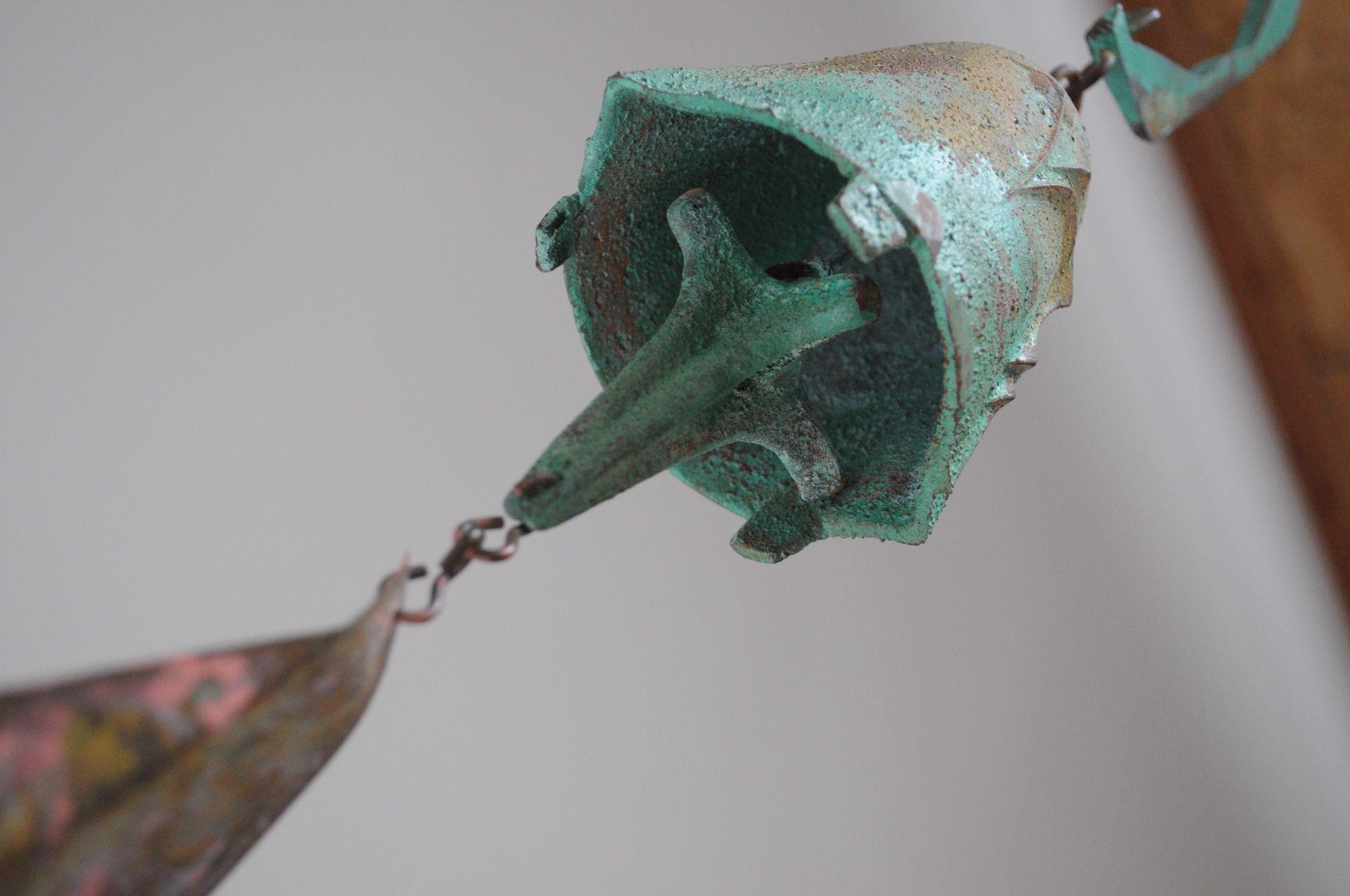 Mehrfarbige Vintage-Bronzeglocke / Wind Chime von Paolo Soleri für Arconsanti, Vintage im Angebot 3