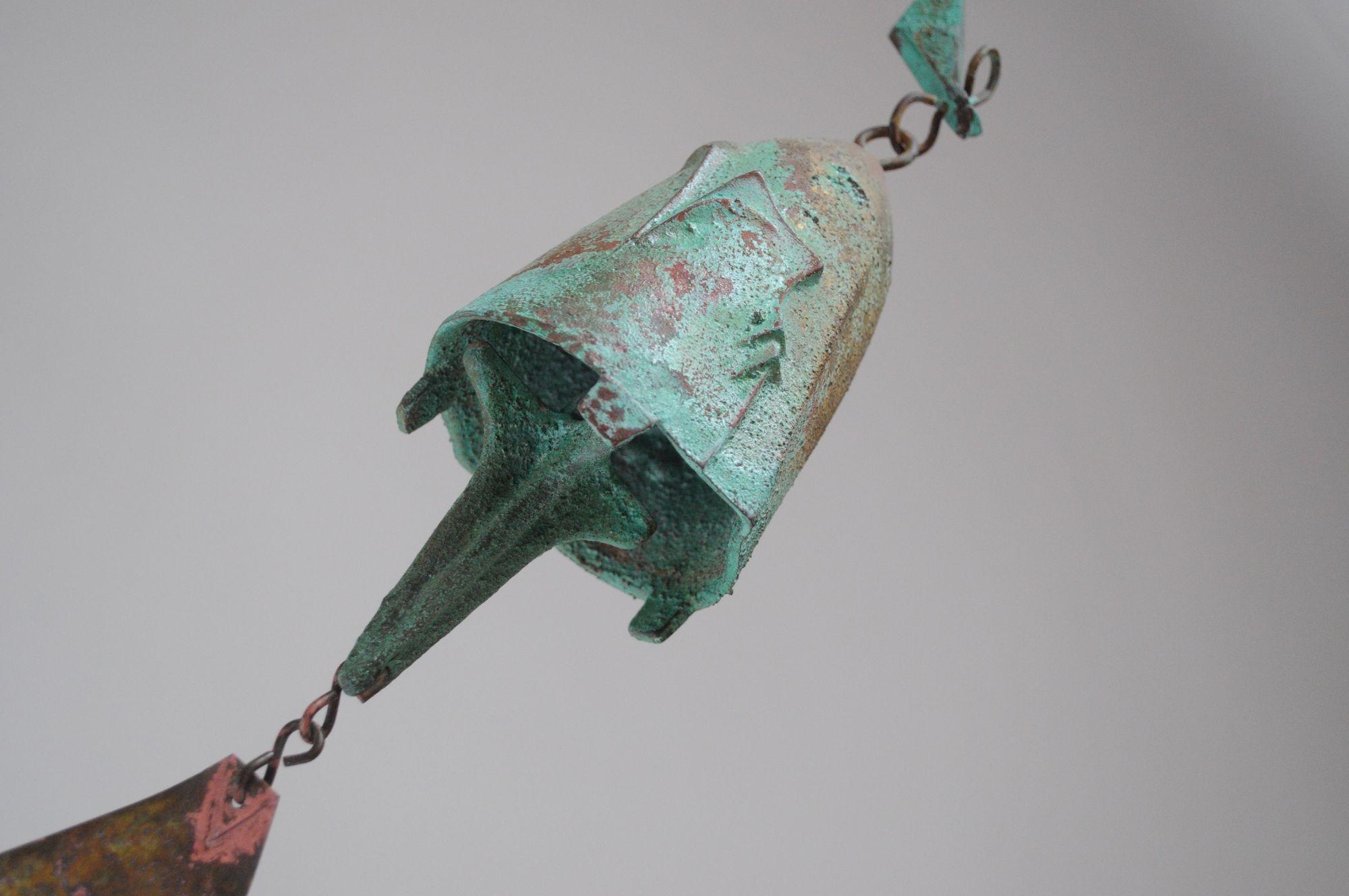 Mehrfarbige Vintage-Bronzeglocke / Wind Chime von Paolo Soleri für Arconsanti, Vintage im Angebot 11