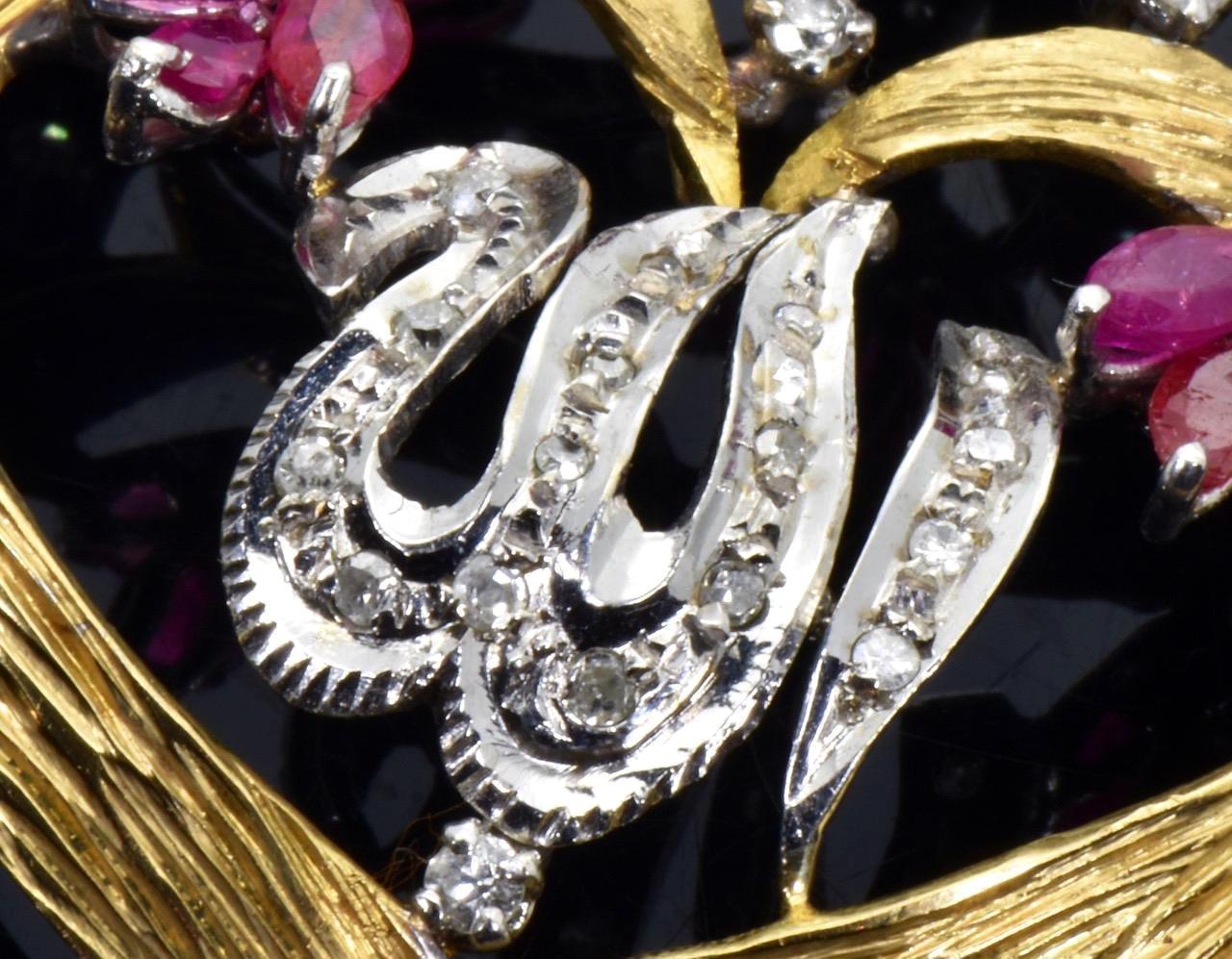 Women's Vintage Multi-Color Islamic Gold Pendant For Sale