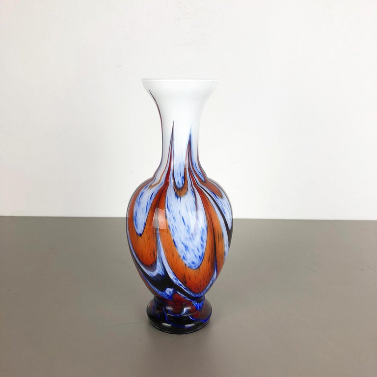Vintage MultiColor Opaline Florence Vase Design by Carlo Moretti