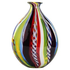 Jarrón de cristal de Murano multicolor vintage firmado por Fabiano Zanchi