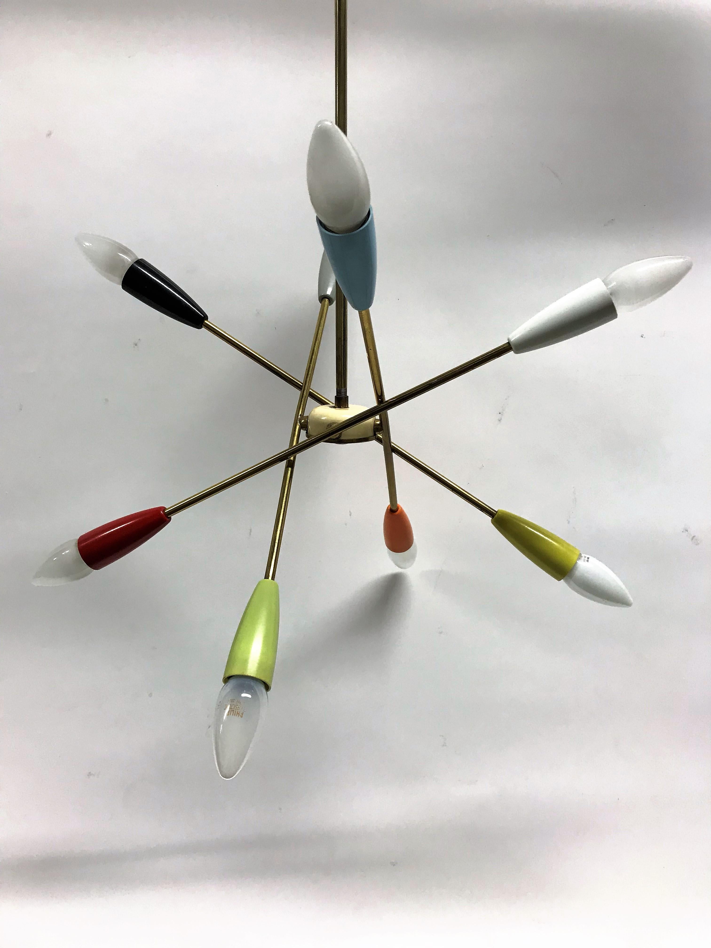 Vintage Multi-Color Sputnik Chandelier, 1950s 4