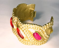 Vintage Multi-Color Stone Cuff Bracelet