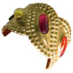 Vintage Multi-Color Stone Cuff Bracelet